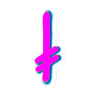 Deathwish Skateboards Sticker Gang Logo Mylar Pink/Blue 2.5" x 5.5"