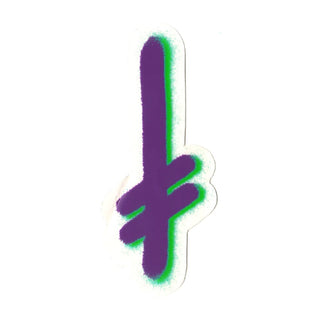 Deathwish Skateboards Sticker Gang Logo Mylar Purple/Green 2.5" x 5.5"