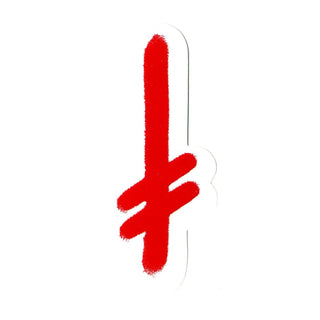 Deathwish Skateboards Sticker Gang Logo Mylar Red/White 2.5" x 5.5"
