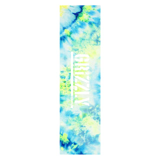 Grizzly Grip Skateboard Griptape Sheet Tie Dye Stamp Blue/Yellow 9" x 33"