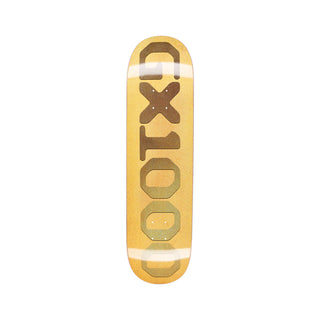GX1000 Skateboard Deck Team OG Logo Goldish/Green 8.375" x 32.25"