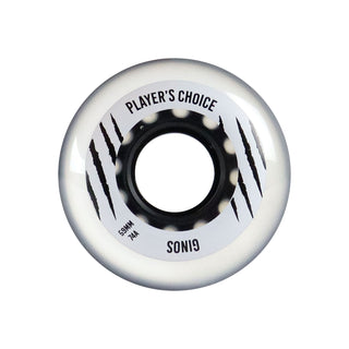 Player's Choice Indoor Roller Hockey Goalie Wheels 10-Pack - 59mm Clear Grey Dual-Pour 74A Hardness