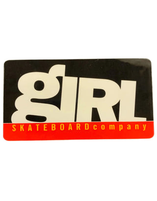 Girl Skateboards Sticker Skateboard Company Black/Red 3.5" x 2"