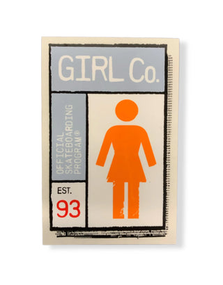 Girl Skateboards Sticker Official Program Orange 2.25" x 3.5"