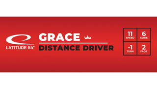Latitude 64 Disc Golf Royal Grand Grace Distance Driver 11/6/-1/2 White/Gold 174 grams