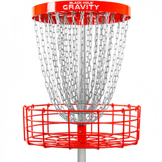 MVP Disc Golf Black Hole Gravity Permanent Basket Red