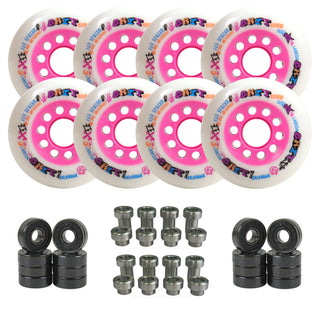 Labeda Grit Evo Outdoor Roller Hockey Wheels - 8-Pack with Evo Spacers and Hybrid Ceramic Bearings