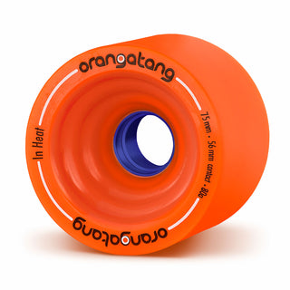 Orangatang Longboard Wheels In-Heat Orange 75mm 80A with Loaded Jehu V2 Bearings