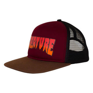 Creature Skateboards Hat Logo Mesh Trucker Burgundy/Grey