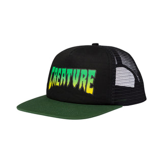 Creature Skateboard Hat Logo Trucker Snapback Black/Green