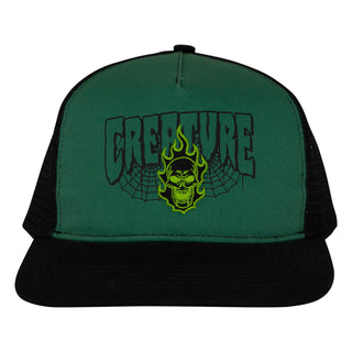 Creature Skateboards Hat Bonehead 2 Relic Mesh Trucker Green