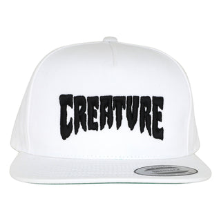 Creature Skateboards Hat Mono Logo Snapback Structured White