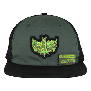 Creature Skateboards Hat Gravette Hippie Skull 20th Snapback Green/Black