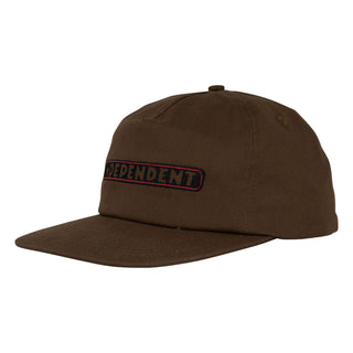 Independent Trucks Hat Bar Logo Snapback Unstructured Dark Chocolate