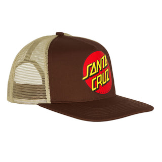 Santa Cruz Skateboards Hat Classic Dot Mesh Trucker Tan/Brown