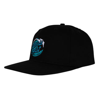Santa Cruz Skateboards Hat Simplified Wave Dot Snapback Structured Black