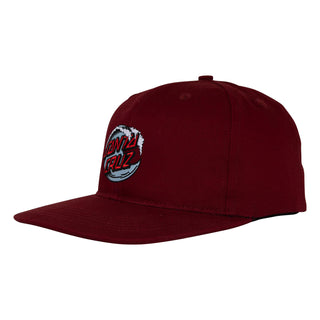 Santa Cruz Skateboards Hat Simplified Wave Dot Snapback Structured Maroon