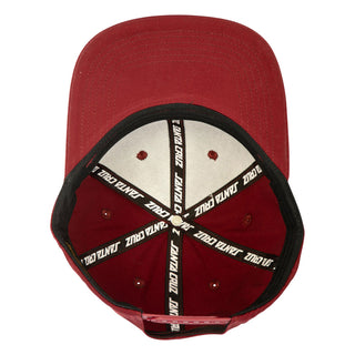 Santa Cruz Skateboards Hat Simplified Wave Dot Snapback Structured Maroon