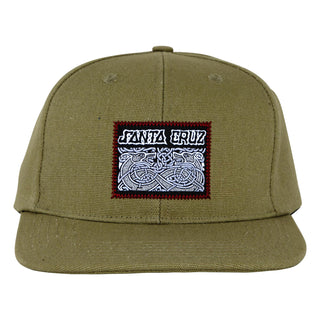 Santa Cruz Skateboards Hat Dressen Celtic Dogs Snapback Structured Olive