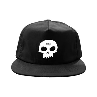 Zero Skateboards Hat Single Skull Snapback Black