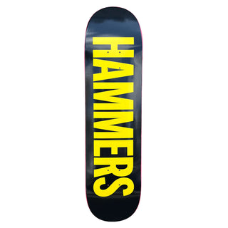 Hammers Skateboard Deck Font Logo Black/Yellow 8.25" x 31.75"