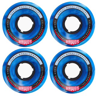 Hawgs Longboard Wheels 60mm Chubby 78A Blue/White Swirl