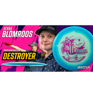 Innova Disc Golf Henna Blomroos Tour Series Proto Glow Halo Star Destroyer 12/5/-1/3 Purple/Magenta Shatter 173 grams