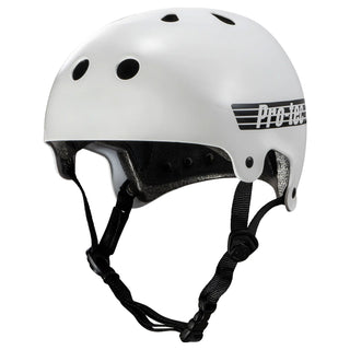 Pro Tec Skateboard Helmet Old School Certified Gloss White Size XS