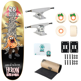 Heroin Premium Complete Skateboard 28 Eggs Later 9.0" Ft. Krux/OJ/Quantum