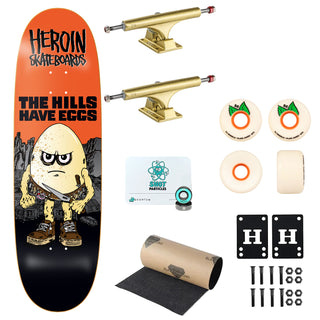 Heroin Premium Complete Skateboard Hills Have Eggs 9.5" Ft. Ace/OJ/Quantum
