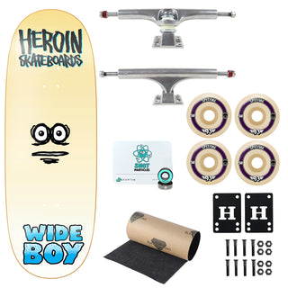 Heroin Premium Complete Skateboard Wide Boy Face 10.75" Ft. Ace/Spitfire/Quantum