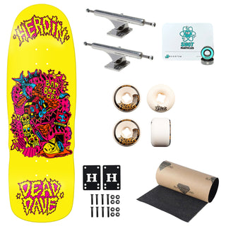 Heroin Premium Skateboard Complete Dead Dave Trainlines Slappy Trucks OJ Wheels and Quantum Snot Particles Bearings