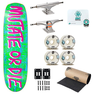 Heroin Premium Skateboard Complete Mutate or Die (Assorted) Independent Trucks SML Wheels and Quantum Snot Particles Bearings
