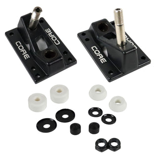 Core Trucks 6-Hole Baseplates Hollow Kingpin Black with 95A Bushings (2-Pack)