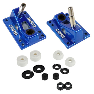 Core Trucks 6-Hole Baseplates Hollow Kingpin Blue with 95A Bushings (2-Pack)