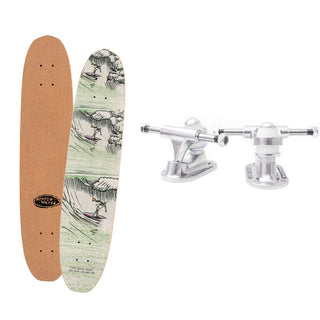 The Heated Wheel Skateboard Deck Polarizer Bio Surf Cork Top with Trucks Included