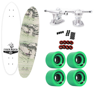 The Heated Wheel Skateboard Complete Fiber Rider Bio Surf Retro Cruiser