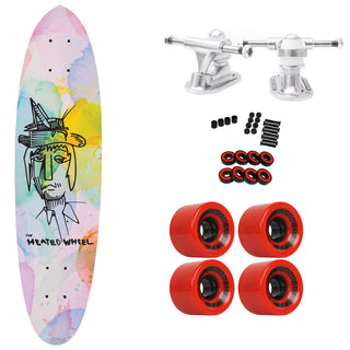 The Heated Wheel Skateboard Complete Fiber Rider Grasshopper Guy Retro Cruiser