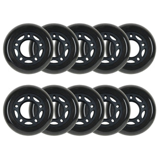Player's Choice Roller Hockey Wheels - 5-Spoke Hub 80mm 82A Black (10-Pack)