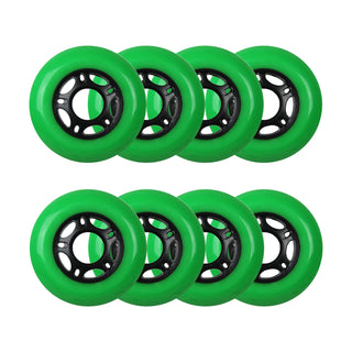 Player's Choice Outdoor Inline Skate Wheels - 76mm 89A Green (8-Pack)