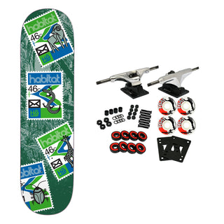 Habitat Skateboard Complete Postage Scatter Blue 8.5" x 32.5"