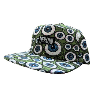 Heroin Skateboards Hat Eyes Olive Snapback Olive
