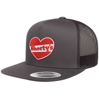 Shorty's Skateboards Hat Heart Logo Mesh Trucker Charcoal