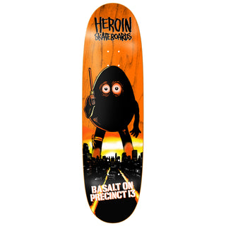 Heroin Skateboard Deck Basalt On Precinct 13 Egg 8.75" x 31.6"