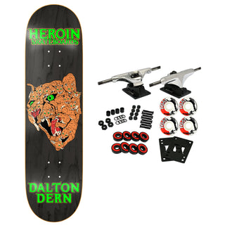 Heroin Skateboard Complete Dalton Dern Panther (Assorted) 8.5" x 32"