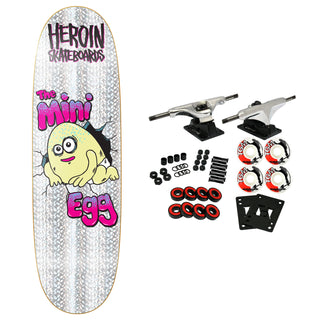 Heroin Skateboard Complete Mini Egg Holographic Foil 8.38" x 28.5"