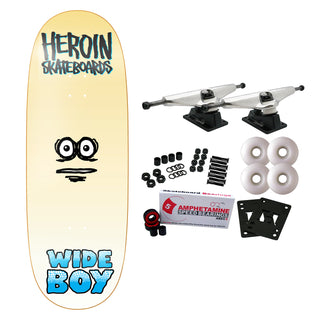Heroin Skateboard Complete Wide Boy Face 10.75" x 32.6"