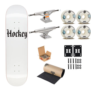Hockey Premium Upgrade Skateboard Stone White 8.75" x 32.612" Independent Trucks, SML Wheels, Independent Bearings