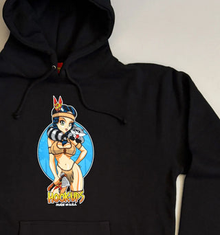Hook Ups Skateboards Hoody Pocahook-ups Black