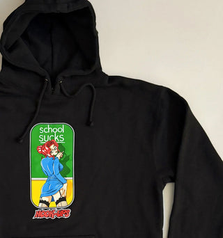 Hook Ups Skateboards Hoody School Sucks Black